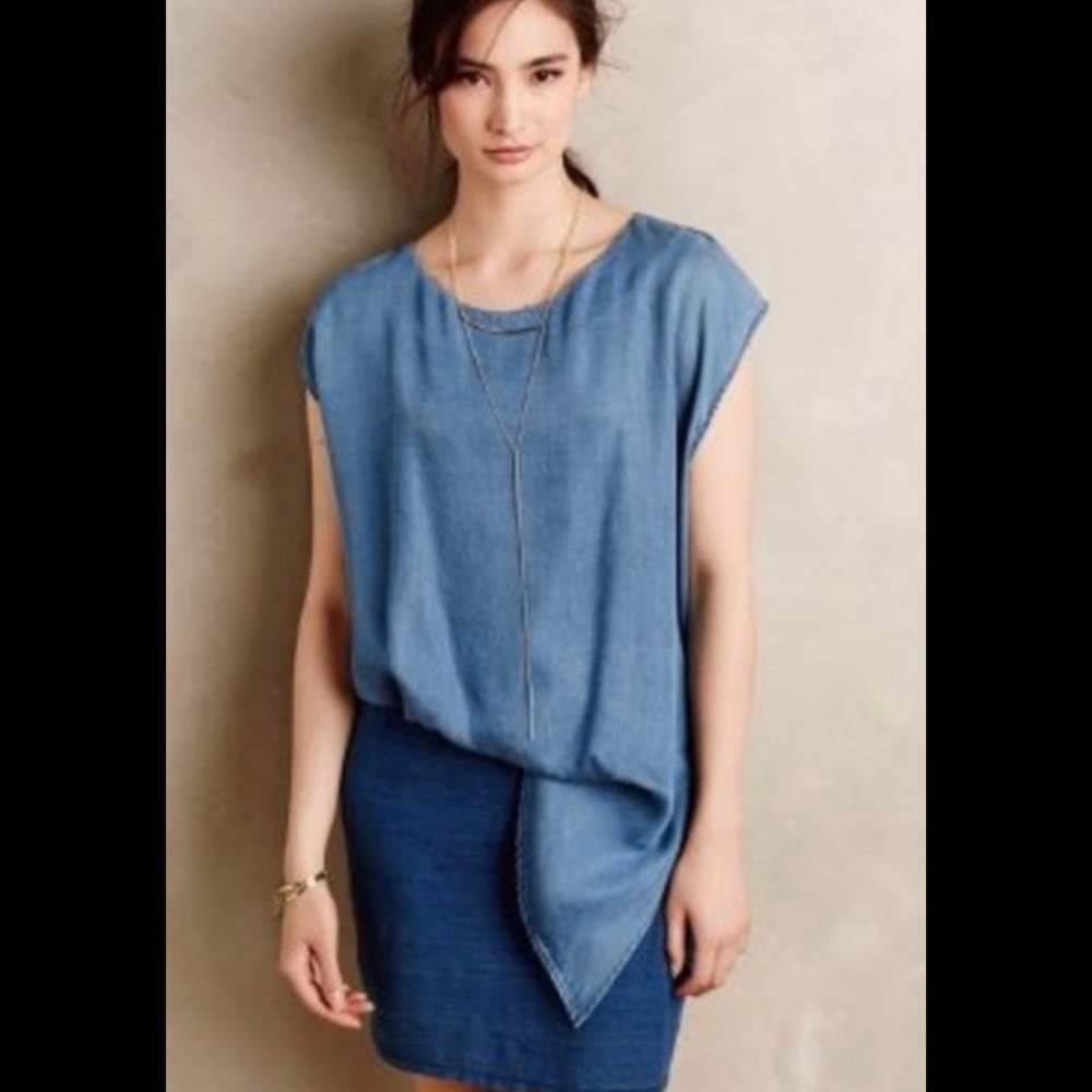 Anthropologie Amadi Sandy Tuck Chambray Dress